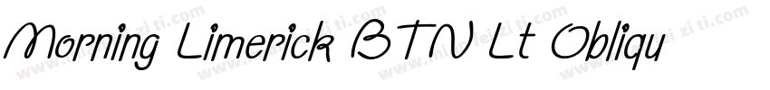 Morning Limerick BTN Lt Oblique字体转换
